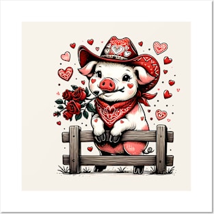 Howdy Pig Valentines Day Posters and Art